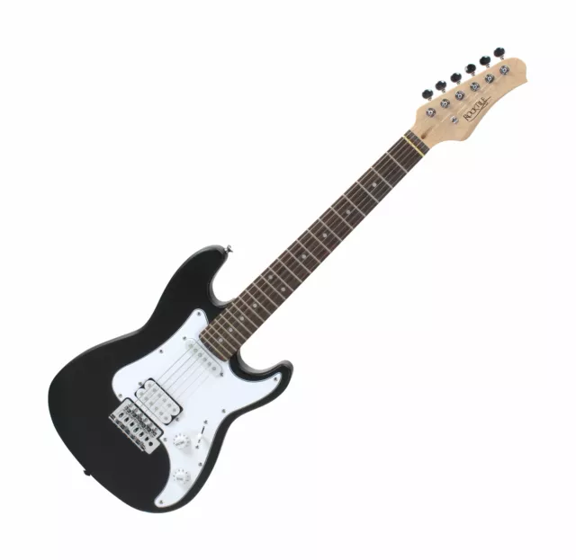 Rocktile Kindergitarre 3/4 E-Gitarre 6-Saiten Holz Gitarre mit Tasche Schwarz