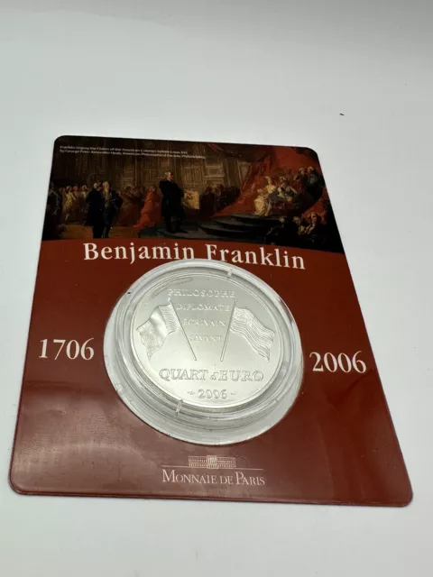 France 1/4 Euro silver Coin 2006 Benjamin Franklin  (3512522/J5)