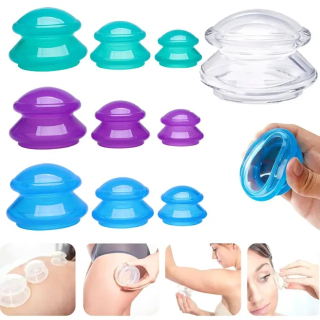 Vacuum Cupping Cups Silicone Suction Cups Face Neck Massage Cans Massage Cup