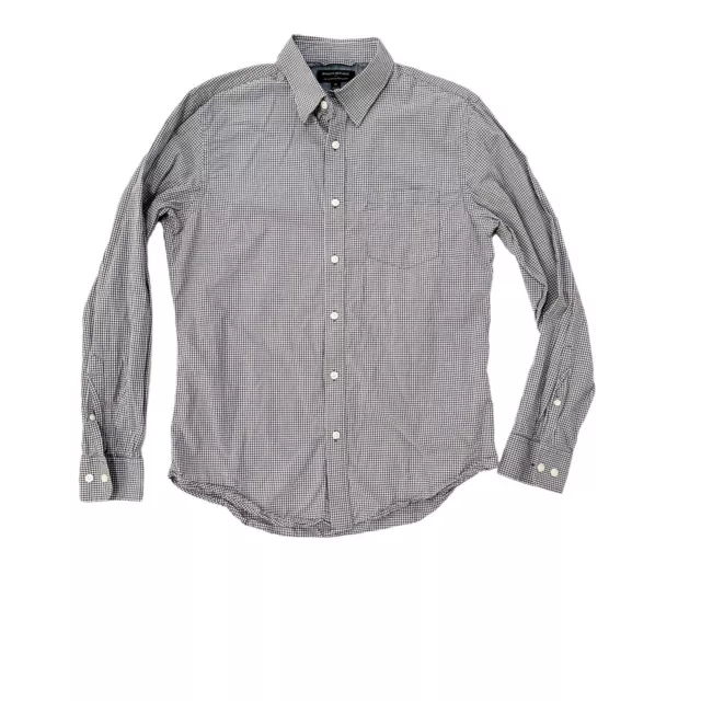 Banana Republic Shirt Gray Gingham Soft Wash Tailored Slim Fit Button Up M