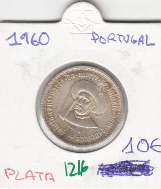 Cr1216 Moneda Portugal 5 Escudos 1960 Plata Ebc 10