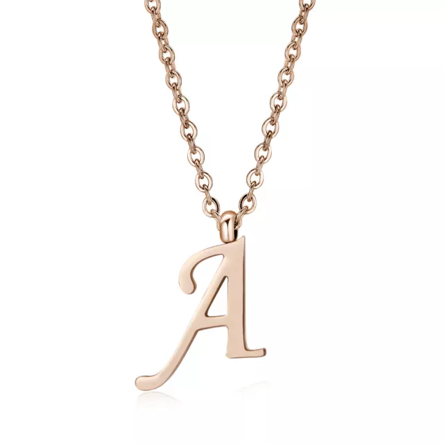 Quality TT Rose Gold S.Steel Inital Letter A Pendant Necklace (NP356A) NEW