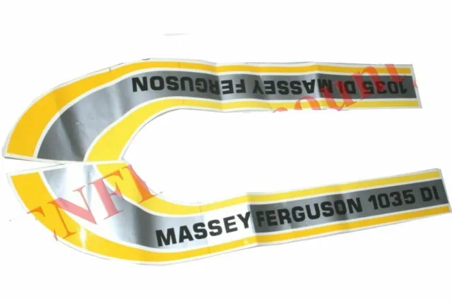 New Massey Ferguson 1035 DI Tractor Bonnet Side Decal Emblem Sticker Set @Vi