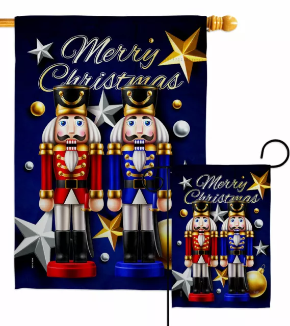 Nutcrackers Garden Flag Christmas Winter Decorative Small Gift Yard House Banner