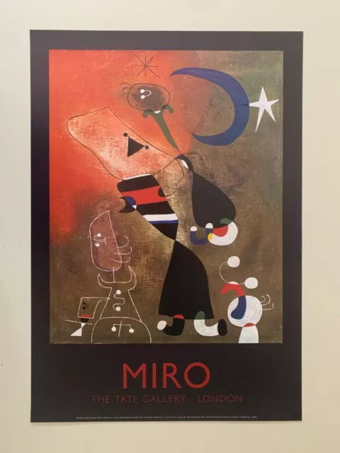 Miro,'Woman And Bird In The Moonlight, 1949’ Rare 1993 Tate Gallery Art Print