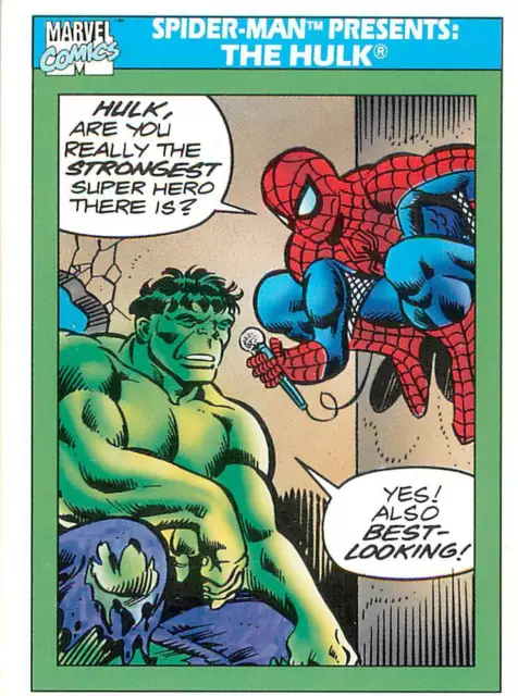 1990 Marvel Universe Spiderman And Hulk #152 Like Mint