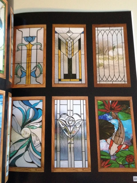 LOOK! 300 Stained Glass Cabinet Door Window Book, Bevel Victorian Prairie more.. 3