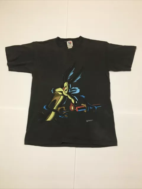 Vtg 90s Looney Tunes Wile E. Coyote Dynamite Signal Tag T-Shirt Size Large