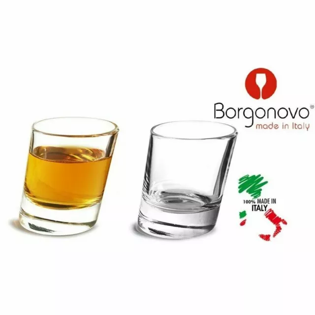 Set 6 Bicchierini Liquore Amaro 50 Cl In Vetro Bicchieri Inclinati Pisa Shot