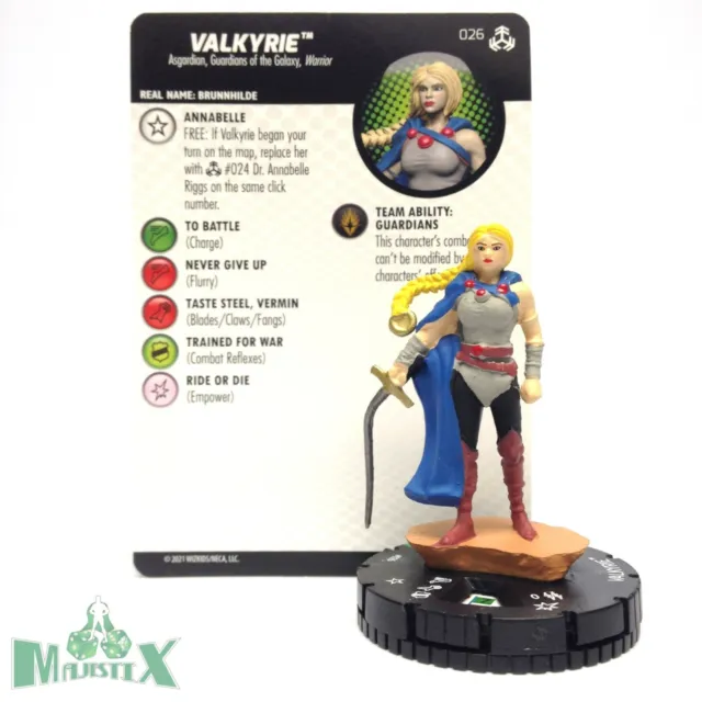 Heroclix Avengers War of the Realms set Valkyrie #026 Uncommon figure w/card!