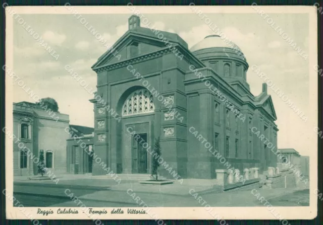 Reggio Calabria Città Tempio della Vittoria PIEGATA FG cartolina ZK3721