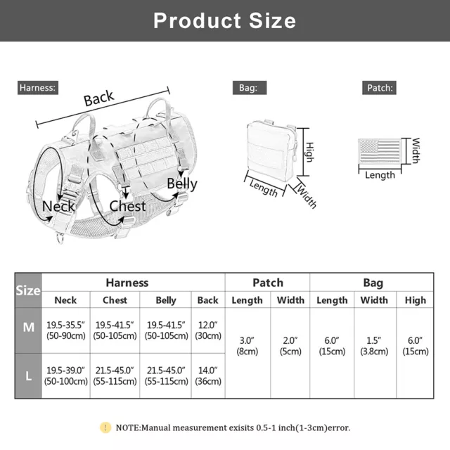 Military Tactical Dog Training Harness No Pull MOLLE Vest for German Shepherd 2