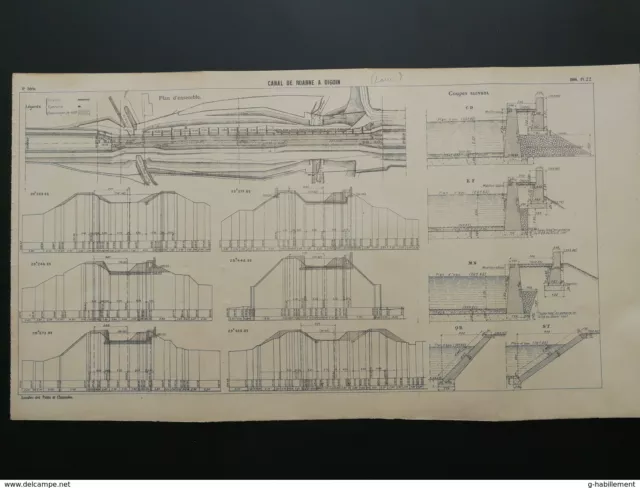 ANNALES PONTS et CHAUSSEES - (DEP 71) - Canal de roanne a Digoin - 1904
