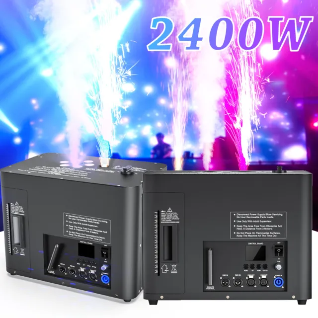 2400W 6 LED Smoke and Spark Effect Machine for DJ Wedding Event Wireless Remote