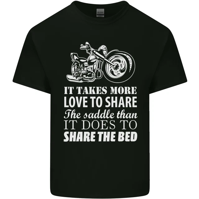 T-shirt top Share the Saddle moto biker da uomo cotone