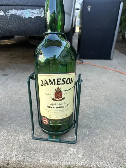 Jameson irish whiskey EMPTY large bottle 4.5l green glass scotch swing cradle