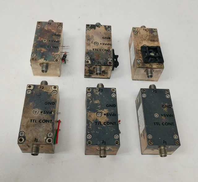 Lot of 6 JFW Industries 50S-631 1P1T Solid-State RF Coaxial Switches 50 Ohms