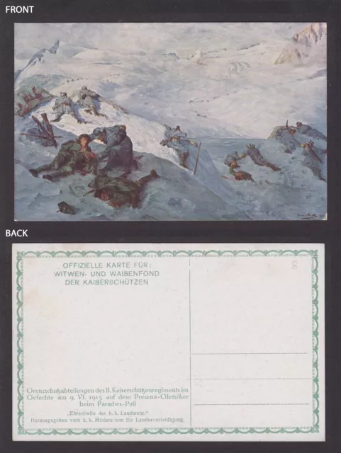 AUSTRIA, Vintage postcard, the Presena Glacier, WWI, Unposted