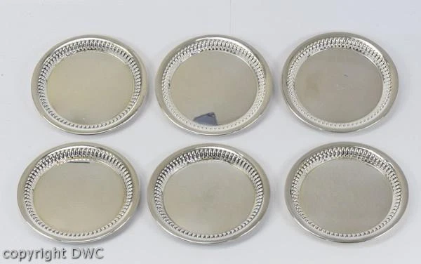 6 posavasos para vasos taza plata de ley 925 plato 10 cm