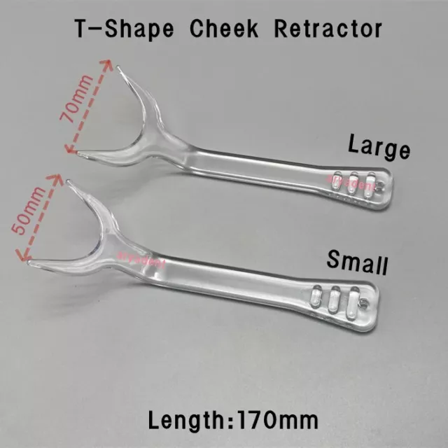 Dental Intraoral Cheek Retractor T Shape Mouth Lip Opener Large/Small Clear