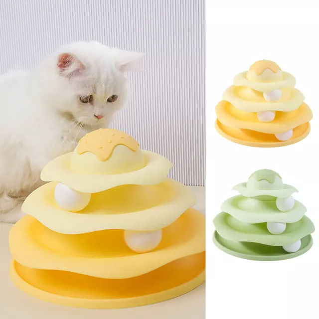 Cat Toy Roller 3-Level Turntable Cat Toys Balls with Balls Interact