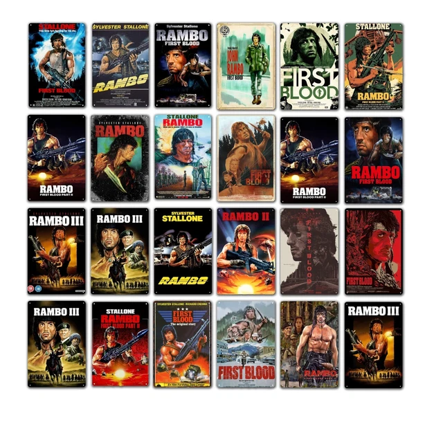 Rambo Sign SYLVESTER STALLONE RAMBO Metal Poster Tin Sign 20x30cm Movie ...