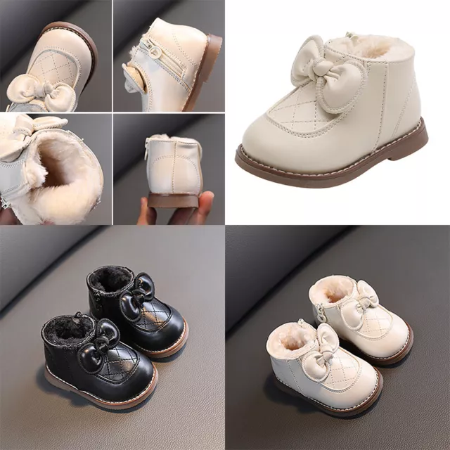 Scarpe stivali da neve in pelliccia neonata neonati fiocco di nozze principessa regalo pelliccia