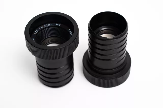 2x Rollei Germany S-Heidosmat 90mm f/2.8 MC Projektionsobjektiv für Twin