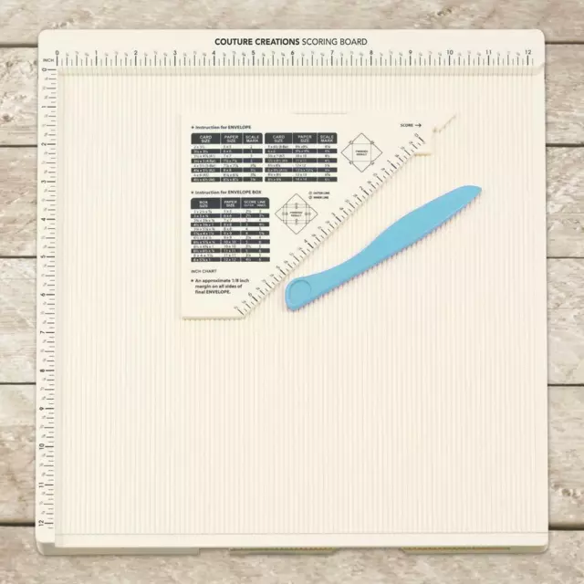 Couture Creations 12 x 12" Scoring Score Board + bone folder & guide Envelope