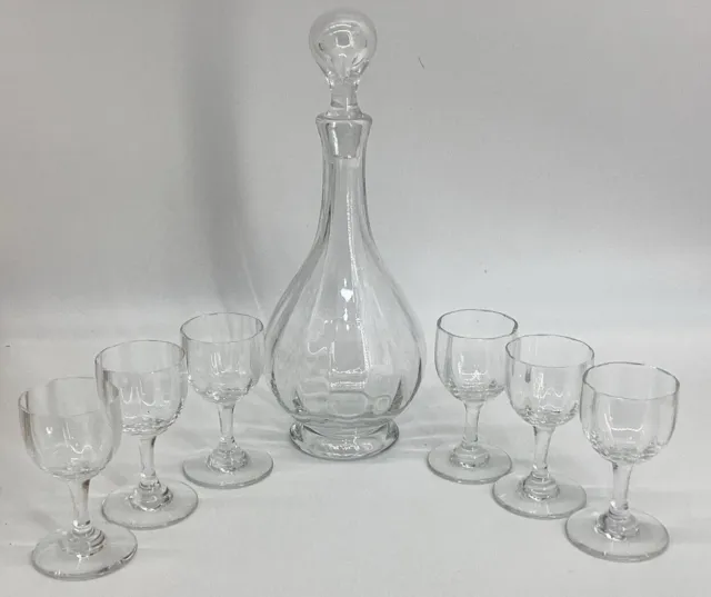 Baccarat France Crystal Montaigne  Optic Decanter Stopper 6 Cordial 3 1/8