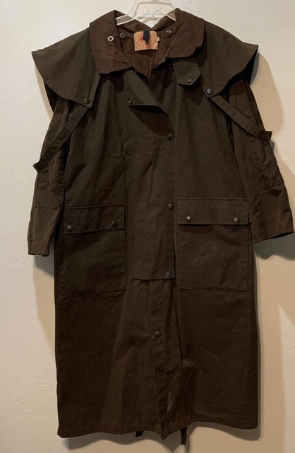 Australian Outback Collection XS Cowboy Brown Cotton Oilskin Dover Duster Coat