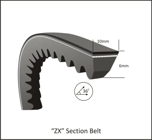 Keilriemen ZX 29 - X 10 x 735 Li, 757 Lw