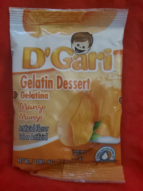 2 Paquetes De 2 Gari Gelatina Postre Mango Sabor/Gelatina De Mango