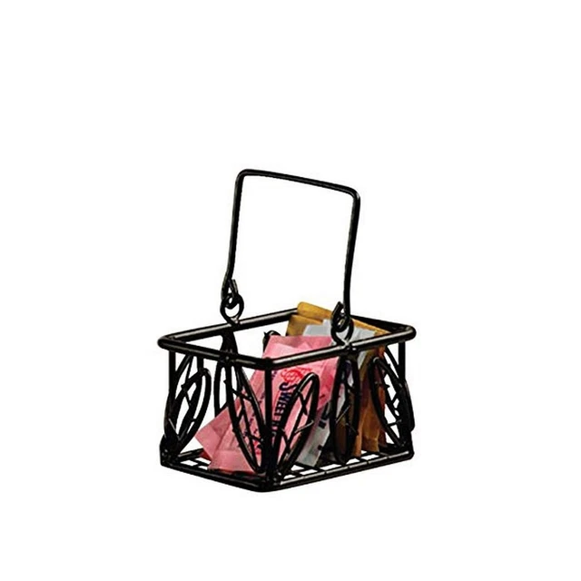 American Metalcraft SBL353 Sugar Packet Baskets, Leaf, Wrought Iron, 5" L, 3"...