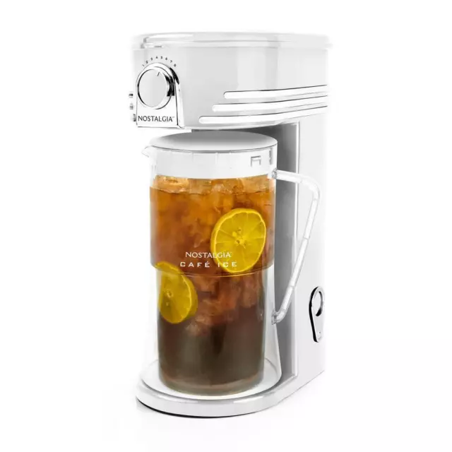 Nostalgia Iced Coffee Tea Brewing System 12-Cup White Plastic Pitcher Auto Shut 2