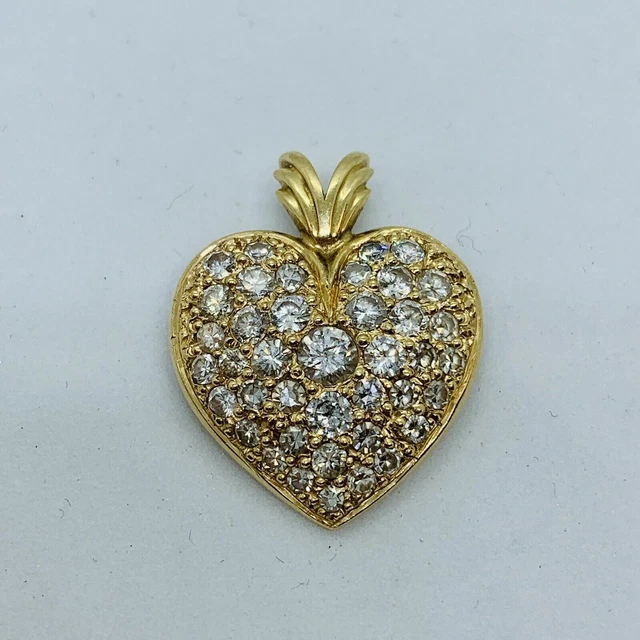 2.Ct Round Good Cut Moissanite Heart Women's Gift Pendant 14k Yellow Gold Plated 6