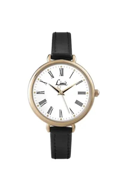 Limit Ladies White Dial Leather Strap Watch 6962