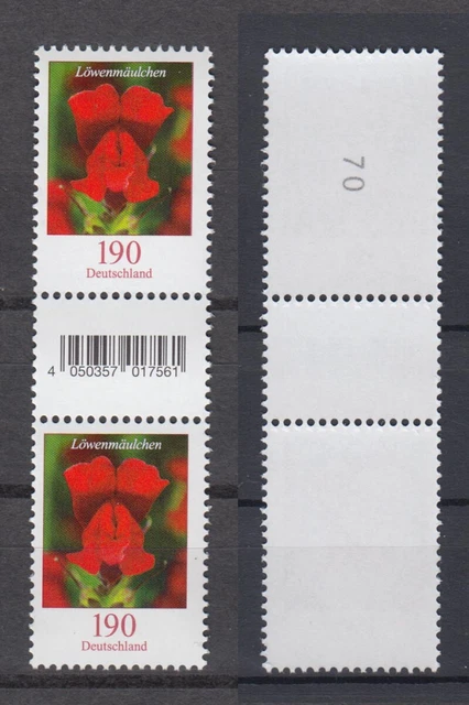 Bund 3474 EAN-Code RM gerade Nr. Zwischenstegpaar Löwenmäulchen 190 Cent **