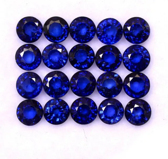 Natural Blue Sapphire 4 MM Round Cut Loose Faceted Gemstone Wholesale 5 Pcs GF