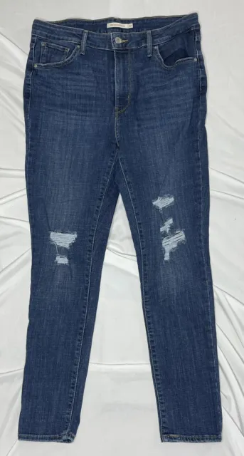 Levis 721 Jeans High Rise Skinny Ripped Distressed Denim Women's Sz. W32 L30