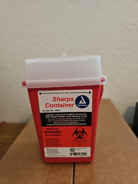 10-Piece* Dynarex Sharps Container Slide Lid Biohazard Disposal 1 Quart Red
