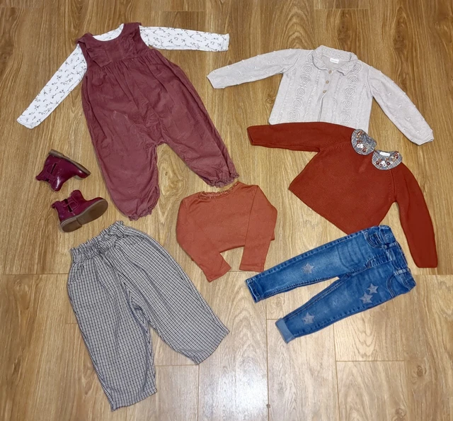 #1 Bundle Of Baby Girls All Next Clothes Age 18-24 Months Dungarees Jeans Tops