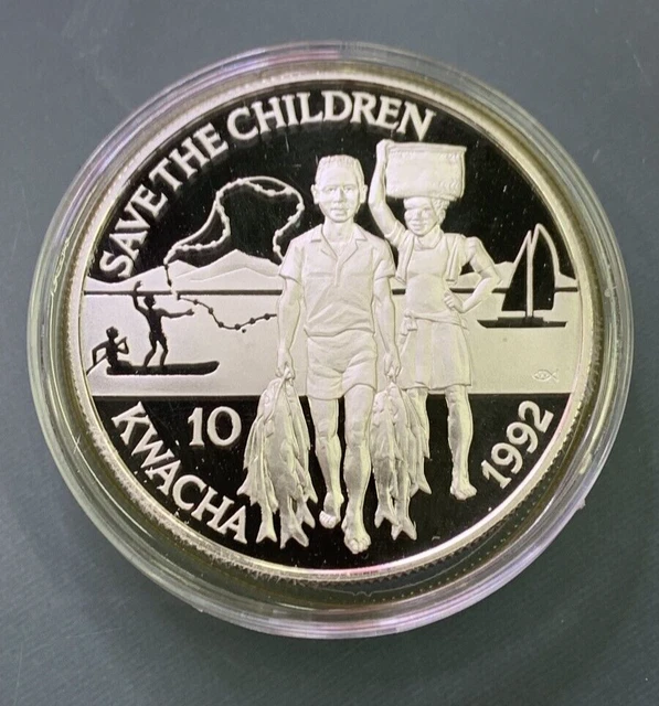 1992 Malawi 10 Kwacha Save The Children Silver  Proof (Eb1014101)