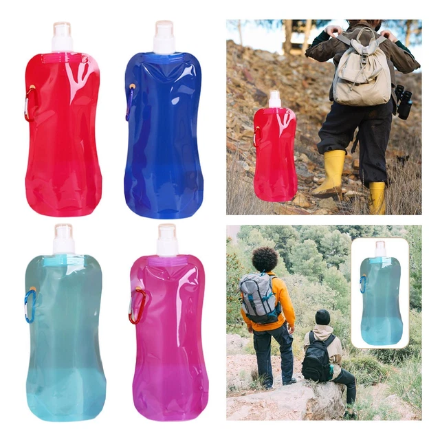 Bouteille d'eau pliable en silicone- Sans BPA Bouteille de 600 ml pour Bouteille d'eau pliable en silicone- Sans BPA Bouteille de 600 ml pour