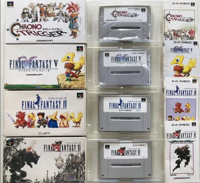 Nintendo Super Famicom Chrono Trigger Final Fantasy IV V VI  set Japan SFC w/box