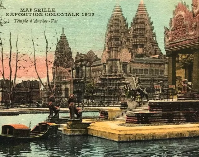 Marseille Colonial Exhibition Postcard Angkor Wat Buddhist Temple 1922