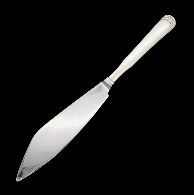 Danish Hans Hansen Ripple Sterling Silver Cake Knife Steel Blade 11 1/8 in