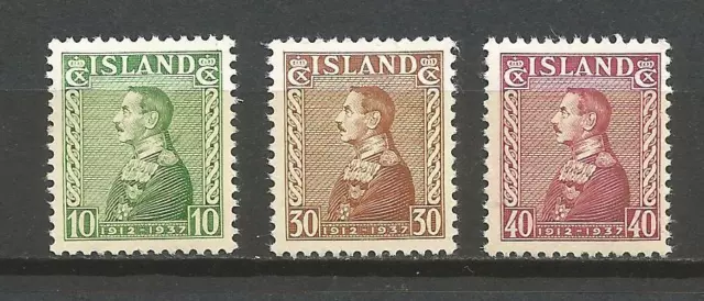 Island Iceland 1937 Mi 187-189 MNH**postfrisch König Christian X