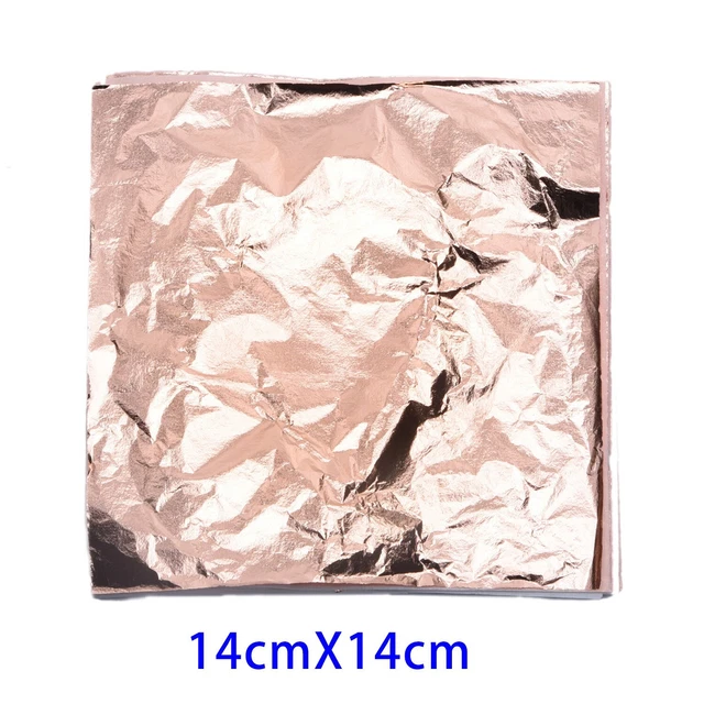 Juego de dorado comestible de papel de hoja de papel de papel de papel de aluminio decoración de pasteles de oro/plata/cobre 100 piezas