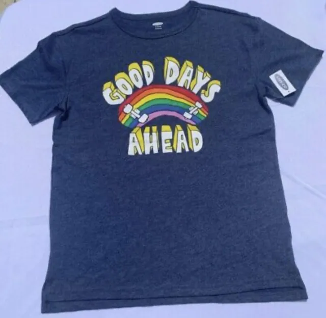 Old Navy Kids Size XL (14-16) Good Days Ahead ~ Blue Short Sleeve Tee T-Shirt
